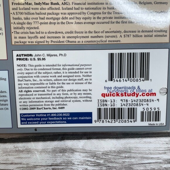 Macroeconomics [Quick Study Business] by BarCharts, Inc. Quick Reference Guide - Picture 2 of 4